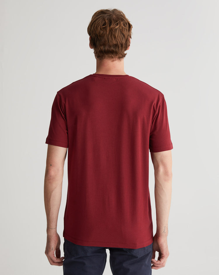 T-shirt męski z nadrukiem z okrągłym kołnierzykiem regular fit czerwony