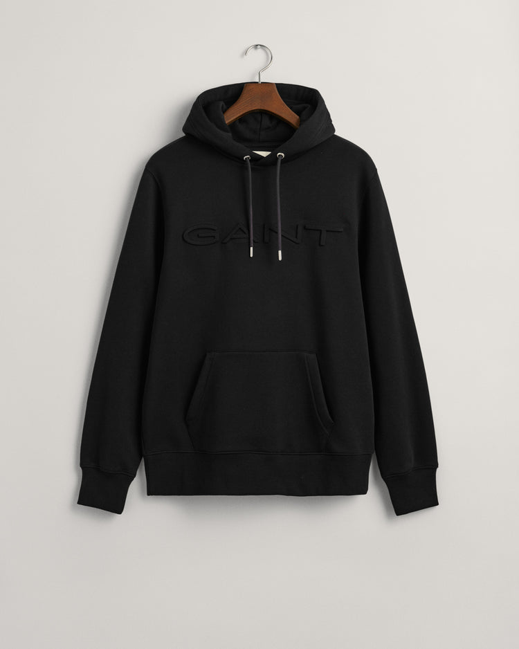 Bluza męska z nadrukiem z kapturem regular fit czarna