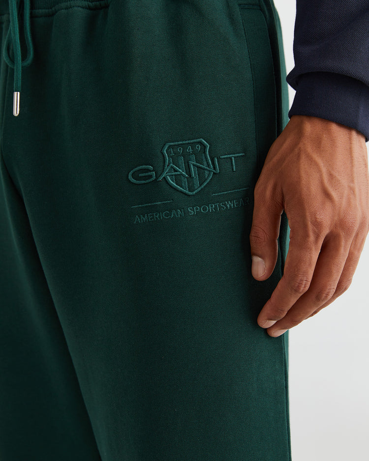 Bawełniane spodnie dresowe męskie regular fit zielone