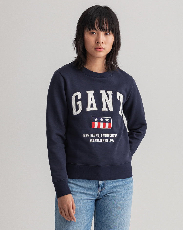 Damska bluza z nadrukiem z okrągłym dekoltem