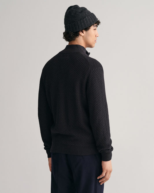 Bawełniany sweter rozpinany męski z zamkiem regular fit szary