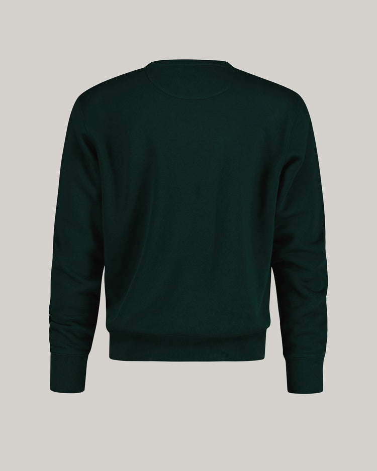 Bluza męska z nadrukiem i okrągłym kołnierzykiem regular fit zielona