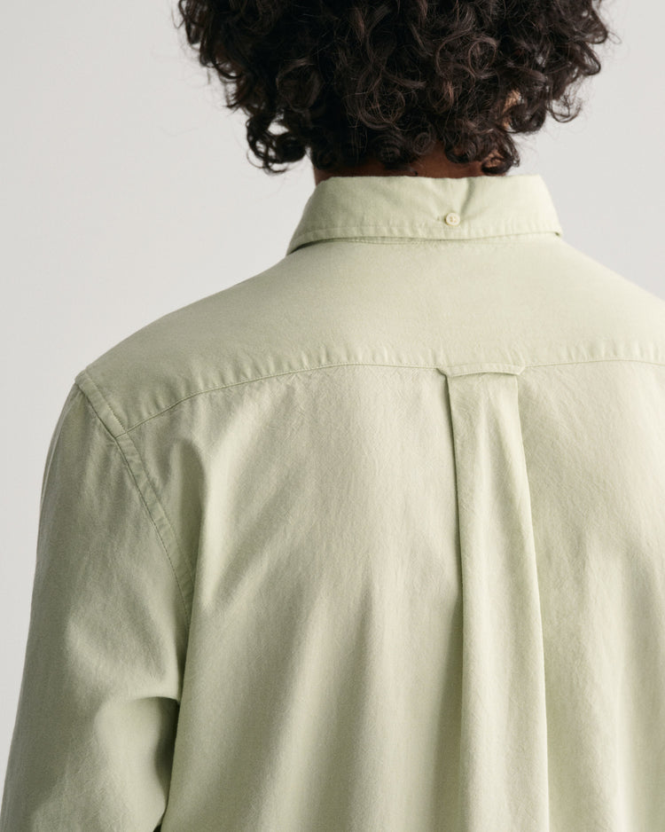 Bawełniana koszula męska z długim rękawem regular fit zielona