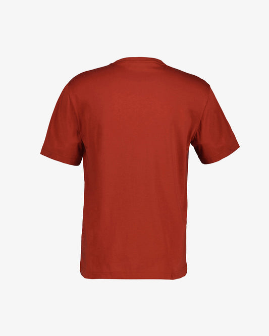 T-shirt męski okrągły kołnierzyk regular fit brązowy