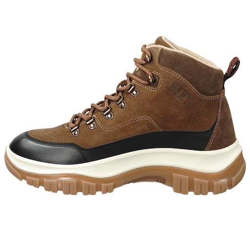 Buty zimowe męskie z nadrukiem brązowe