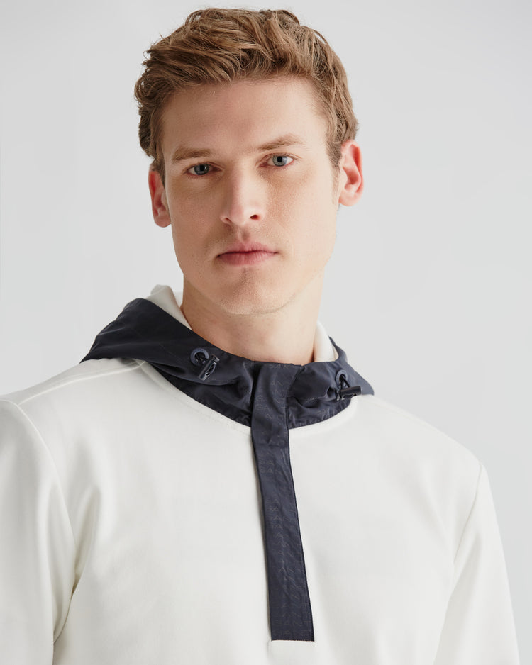 Bluza męska z kapturem kremowa