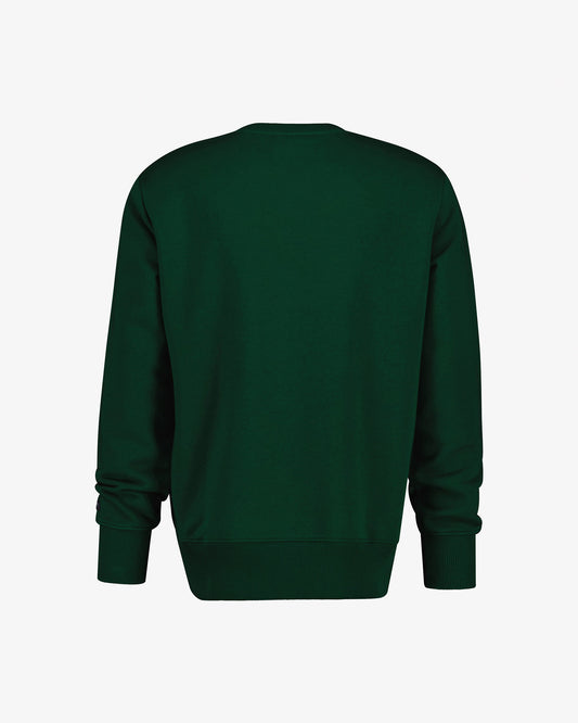 Bluza męska z okrągłym kołnierzykiem z nadrukiem regular fit zielona