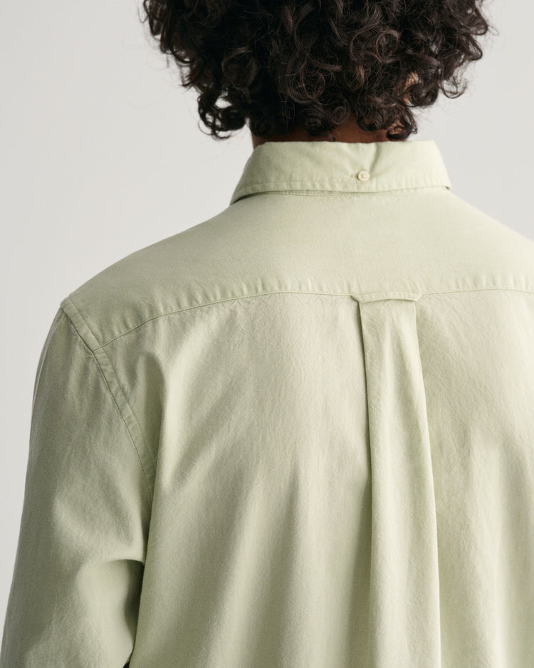 Bawełniana koszula męska z długim rękawem regular fit zielona