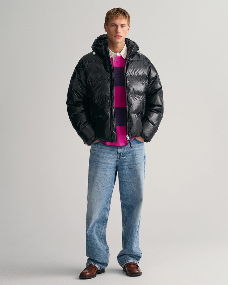 Kurtka męska z kapturem oversize fit czarna