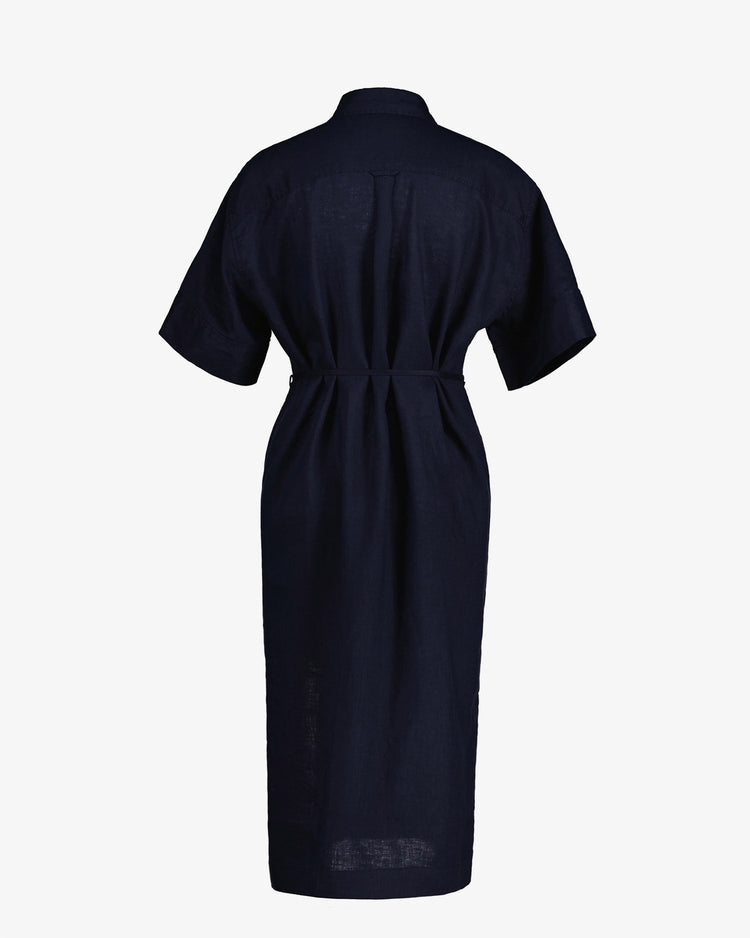 Sukienka damska kołnierz koszulowy krótki rękaw relaxed fit