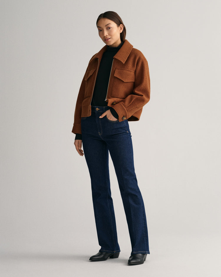 Koszulka damska golf z długim rękawem regular fit czarna