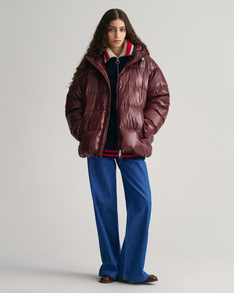 Kurtka męska z kapturem oversize fit bordowa