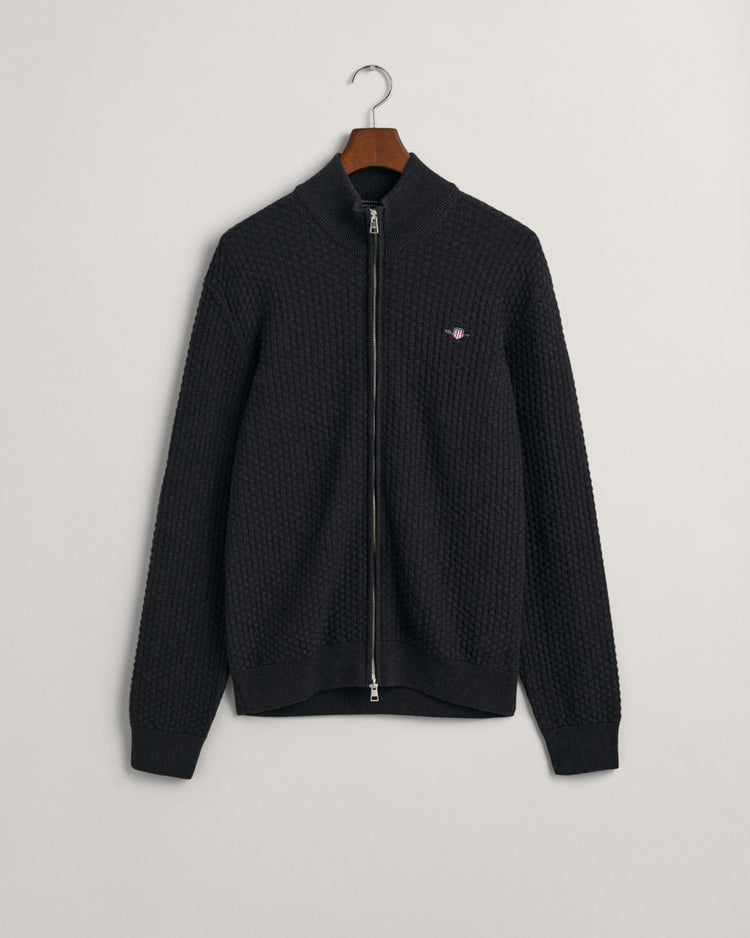 Bawełniany sweter rozpinany męski z zamkiem regular fit szary