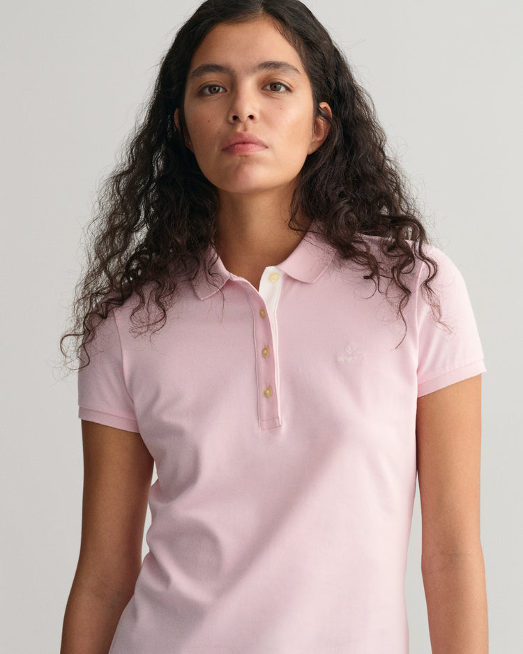 Koszulka polo z piki z kołnierzykiem w kontrastowym kolorze