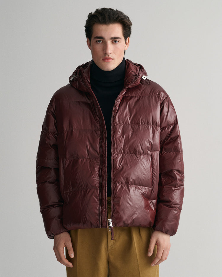 Kurtka męska z kapturem oversize fit bordowa