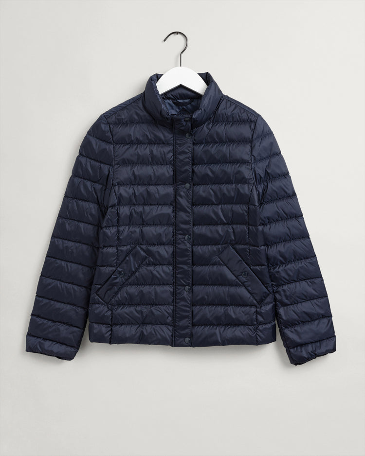 Kurtki damskie z zamkiem i długimi rękawami slim fit granatowe