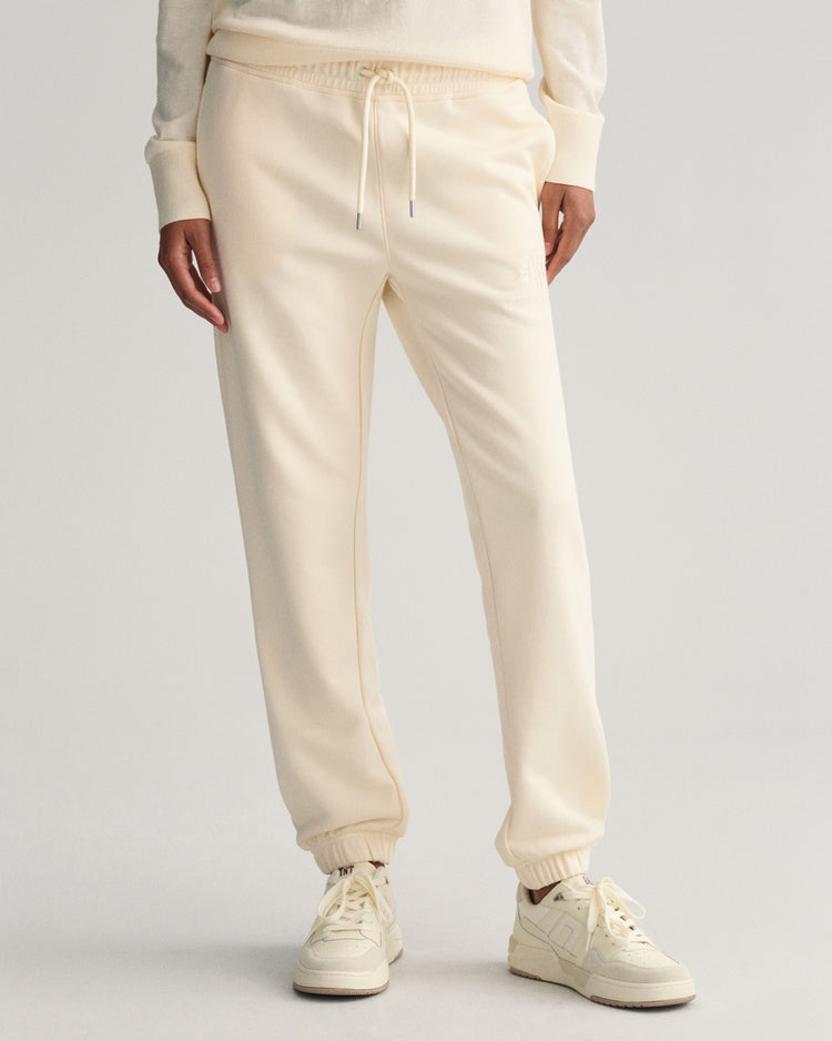 Spodnie dresowe damskie regular fit białe