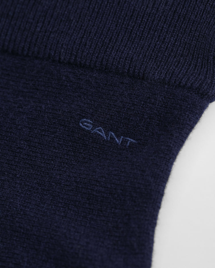 Wełniana spódnica damska regular fit granatowa