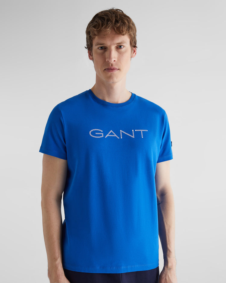 Bawełniany t-shirt męski z nadrukiem regular fit