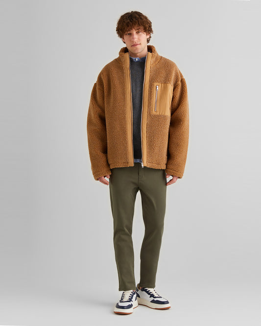 Kurtka męska z zamkiem relaxed fit brązowa