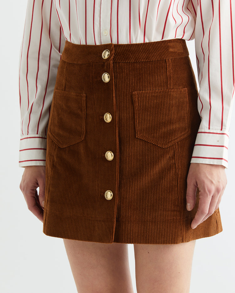 Spódnica damska regular fit brązowa