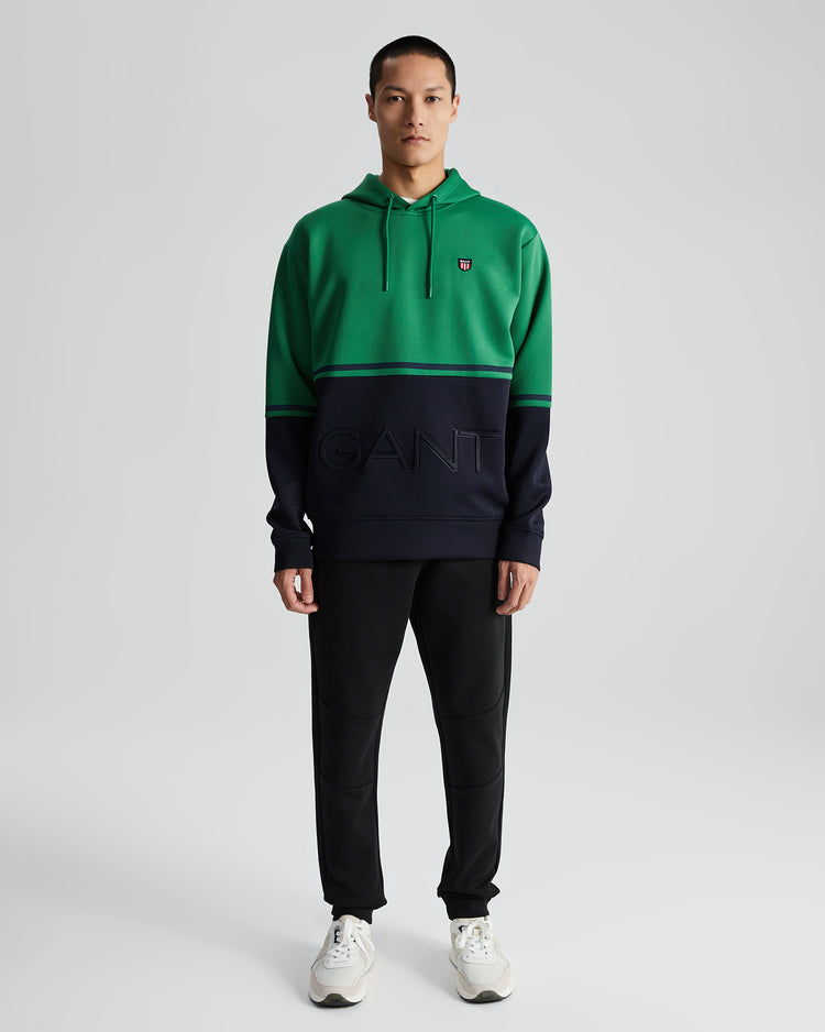 Bluza męska z nadrukiem z kapturem regular fit zielona