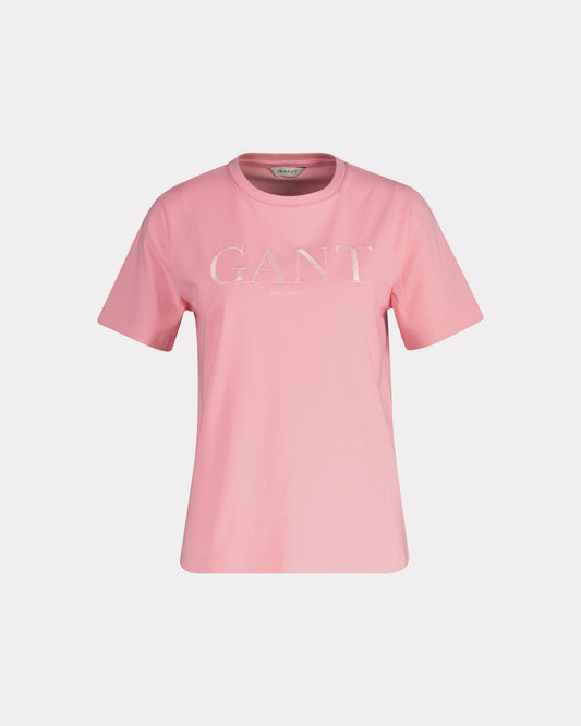 Damski różowy t-shirt z krótkim rękawem