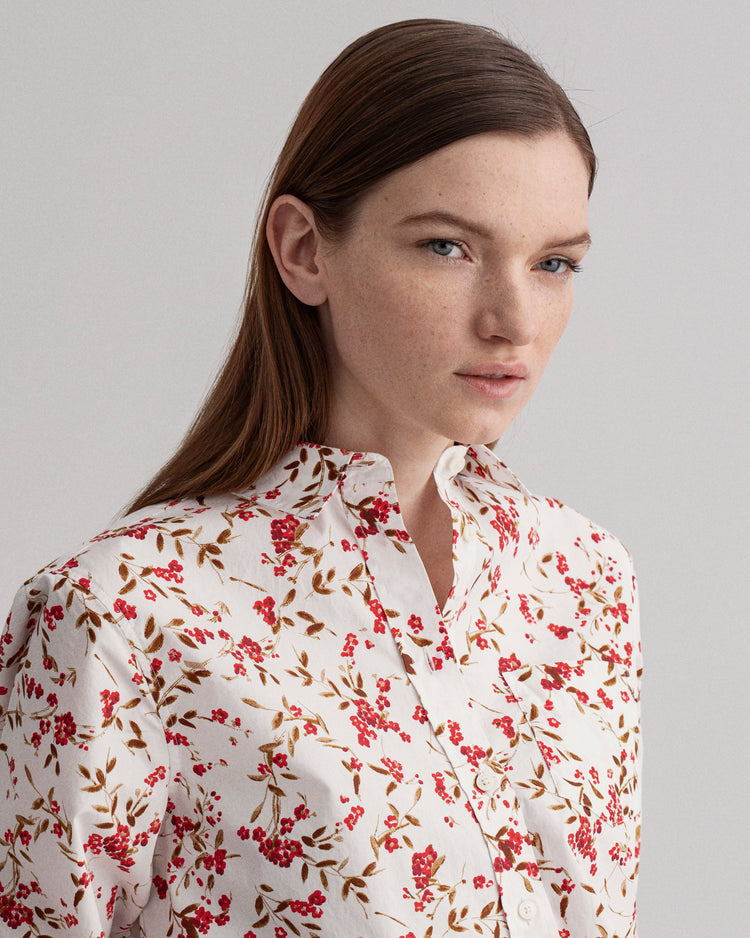 Damska koszula z nadrukiem pąka róży