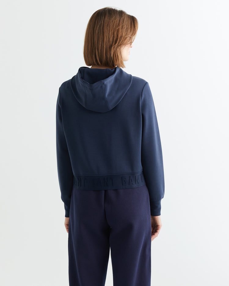 Bluza damska z okrągłym kołnierzykiem regular fit granatowa