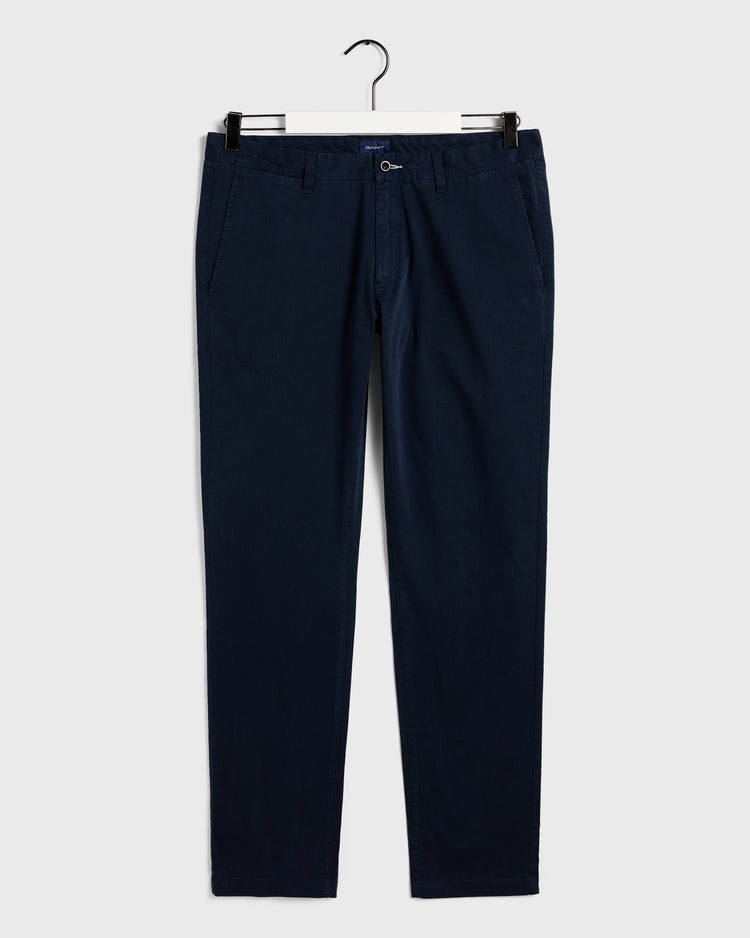 Chinosy męskie satynowe slim