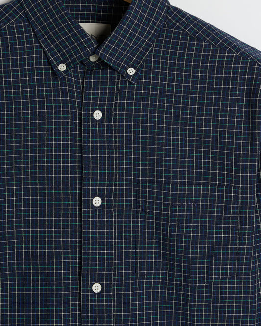 Bawełniana koszula męska w kratkę z długim rękawem regular fit