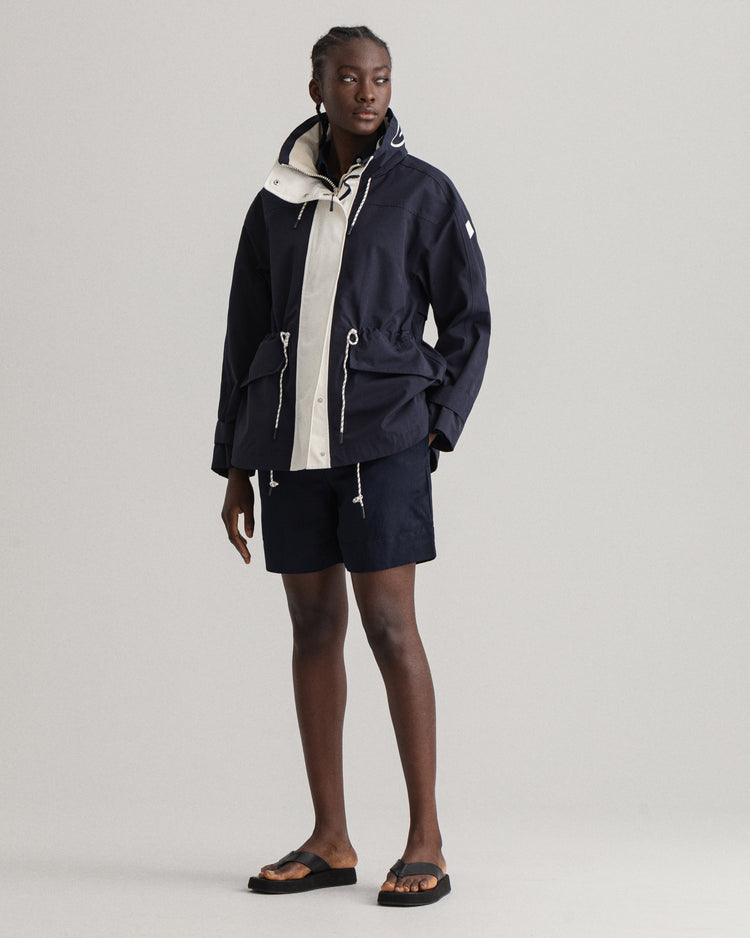 Bawełniana kurtka damska z zamkiem granatowa