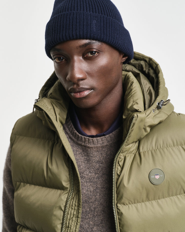 Bezrękawnik męski z kapturem regular fit zielony