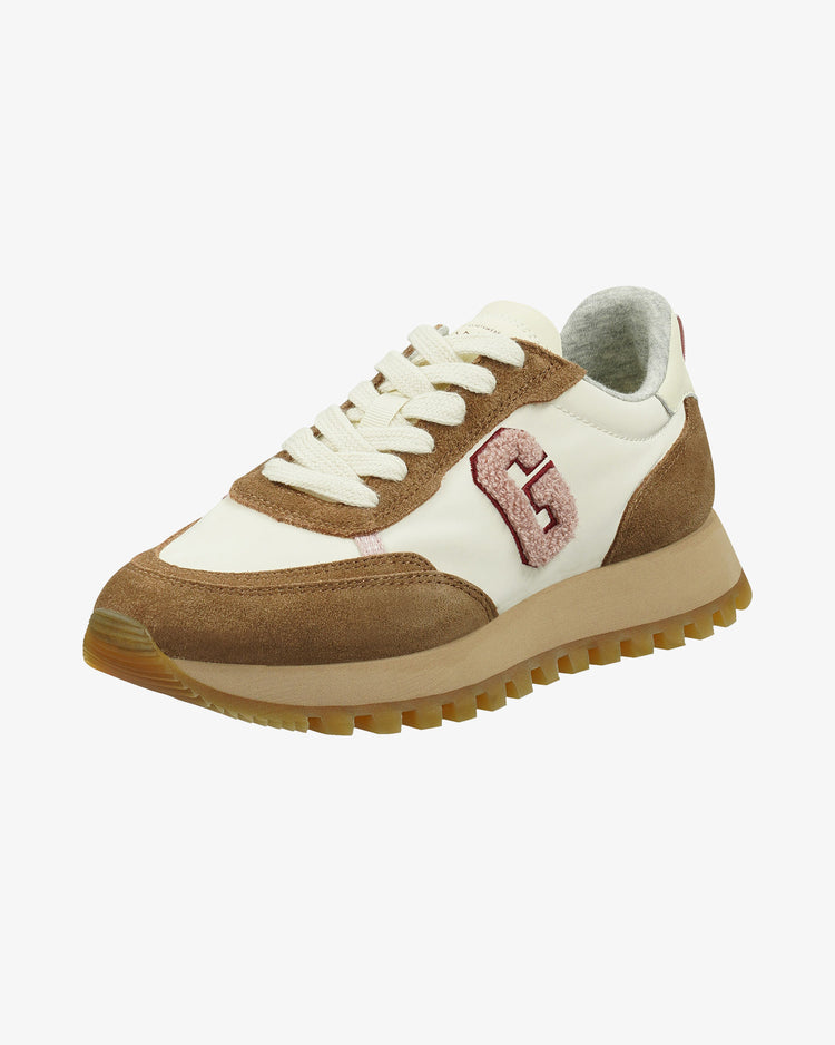 Buty sportowe damskie z nadrukiem brązowe