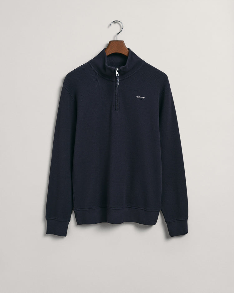 Bluza z tkaniny o waflowej fakturze half zip