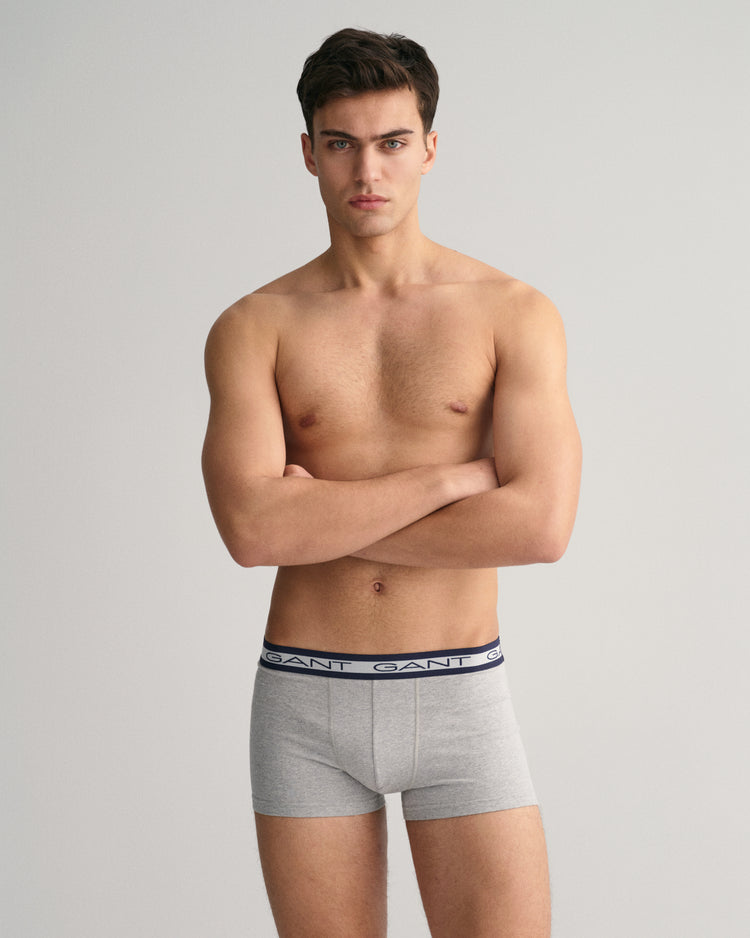 Zestaw 3 par szarych bawełnianych bokserek męskich