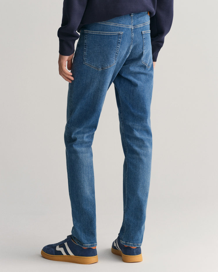 Spodnie jeansowe męskie extra slim fit niebieskie
