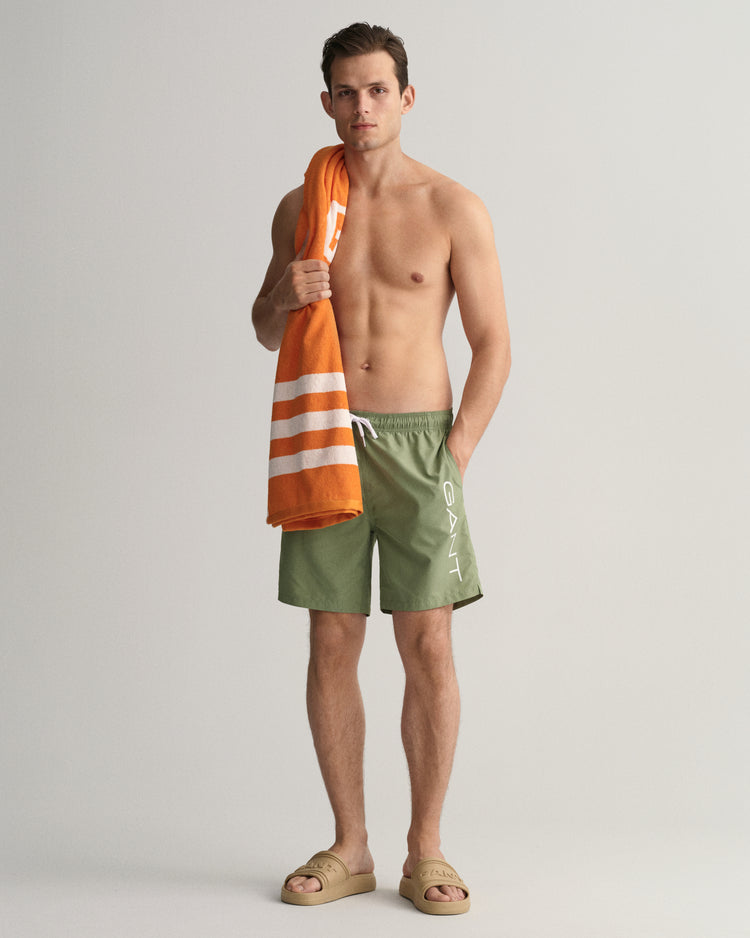 Męskie zielone szorty kąpielowe z logo