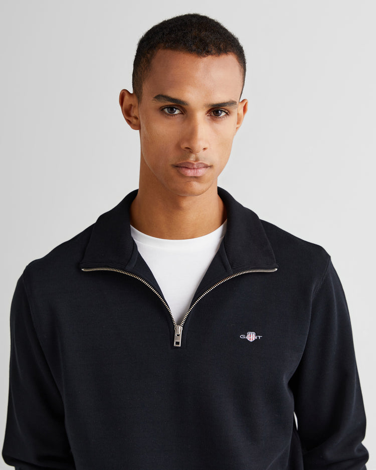 Bawełniana bluza męska z długim rękawem half zip regular fit