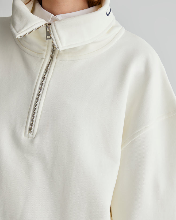 Bawełniana bluza damska z zamkiem do połowy oversize fit