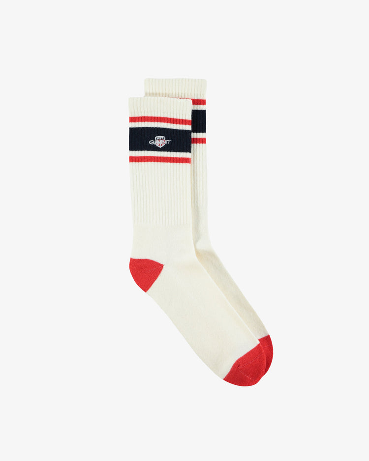 Męskie kremowe skarpety sportowe z logo