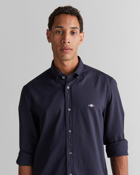 Koszula męska z długim rękawem regular fit granatowa