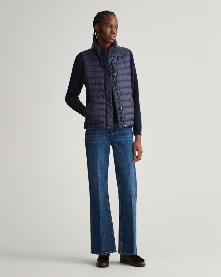 Bezrękawnik damski slim fit granatowy
