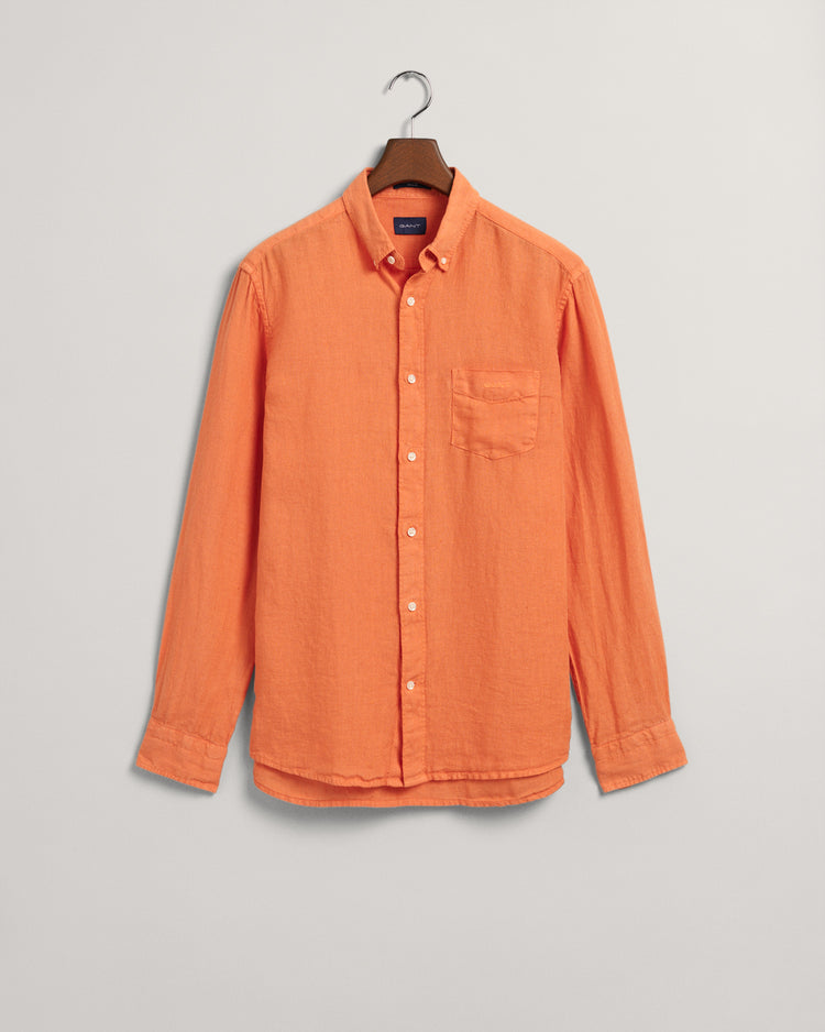 Koszula męska z długim rękawem regular fit pomarańczowa