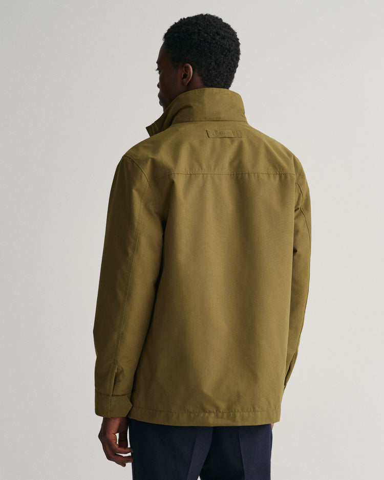 Kurtka męska z nadrukiem z kapturem regular fit zielona