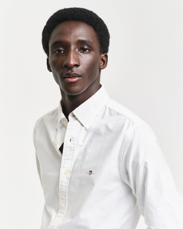 Koszula męska z długim rękawem slim fit biała