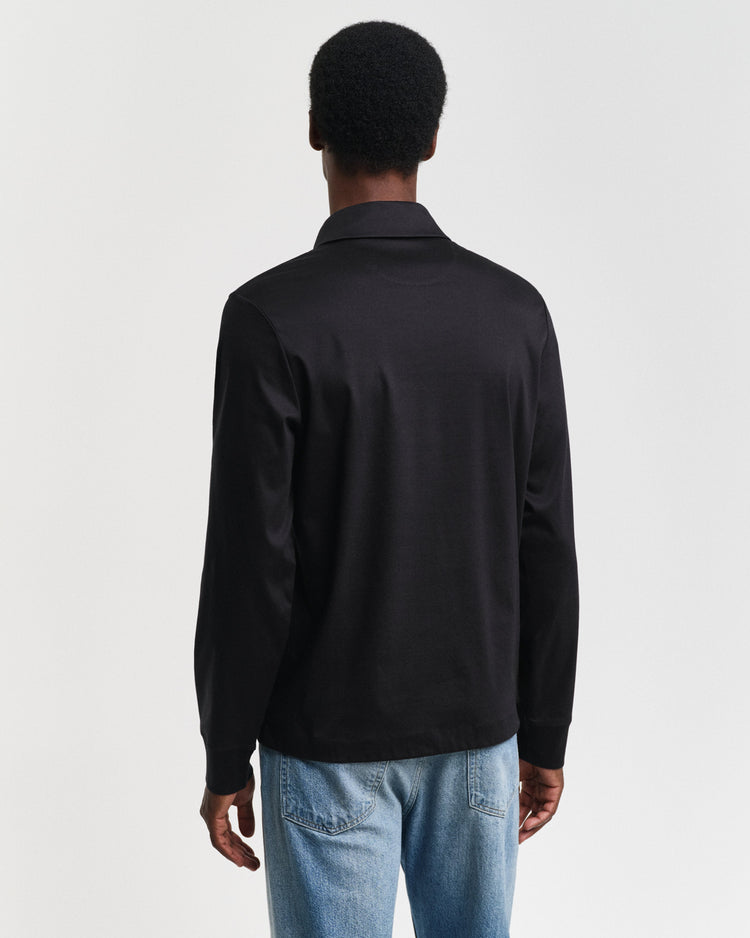 Bluza męska z długim rękawem z kołnierzykiem polo regular fit