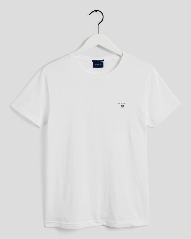 Męski biały t-shirt slim fit