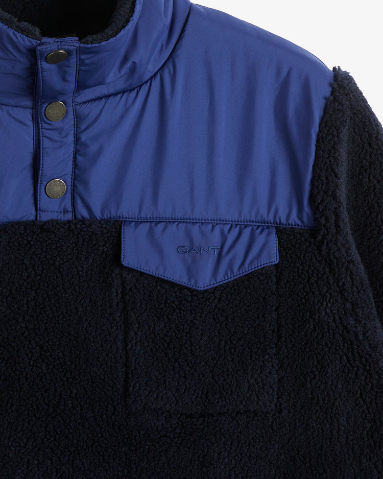 Bluza męska z zamkiem do połowy regular fit granatowa