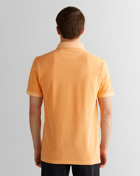 Polo męskie z krótkim rękawem regular fit pomarańczowe